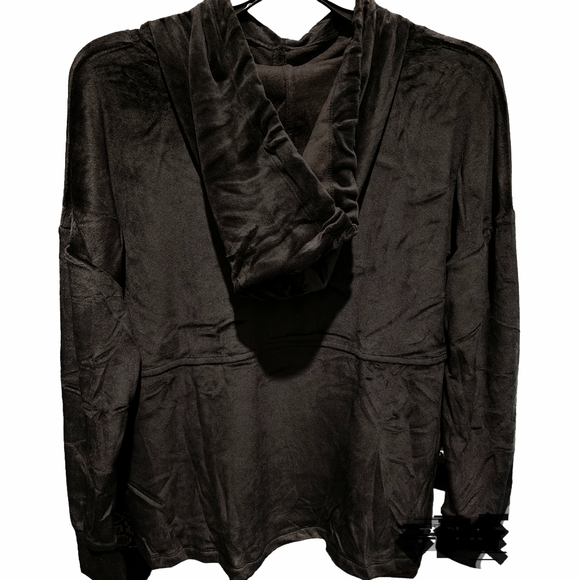 Petite Simple Vera Wang Velour Hooded Pajama Top and Banded Bottom Pajama Pants - Picture 5 of 6